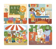 Vilac Drevené puzzle Povolanie 4 v 1 / od 2 rokov