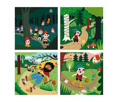 Vilac Drevené puzzle O Palčekovi 4 v 1 / od 2 rokov