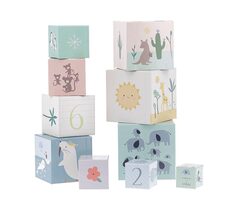 Vilac Skladacia veža z kociek zvieratá sveta s číslami 1-10 / od 3 rokov