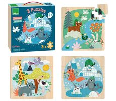 Vilac Drevené puzzle Svetové zvieratá / od 4 rokov