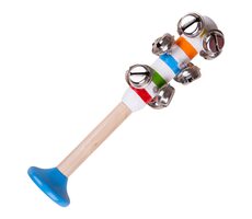 Bigjigs Toys Rolničky pruhované 1ks modrá / od 10 mesiacov