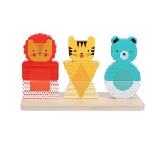 Petit Collage Drevené skladacie puzzle lev, tiger a medveď