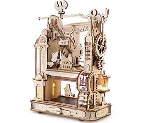 Robotime 3D drevené mechanické puzzle Tlačiarenský lis