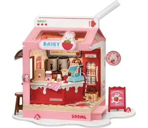 Robotime miniatúra domčeka Mliečny bar Strawberry