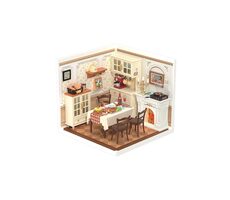 Robotime Miniatúra domčeka Útulná jedáleň