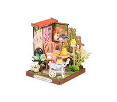 Robotime Miniatúra domčeka Záhradný čajový kútik