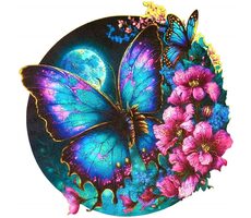 EscapeWelt Drevené puzzle Motýľ / 500 dielikov / Obtiažnosť: vysoká / od 8 rokov