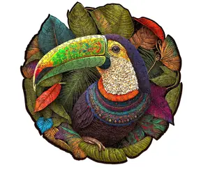 EscapeWelt Drevené puzzle Tukan / 200 dielikov / Obtiažnosť: stredná / od 8 rokov