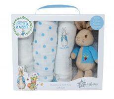 Rainbow Zajačik Peter darčeková sada s plienkami / 0+