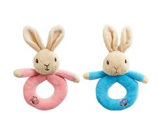 Rainbow Plyšová hrkálka králiček Petr & Flopsy 1 ks ružové / 0+