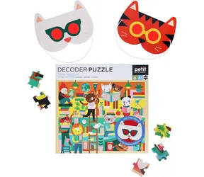 Petit Collage Puzzle knižnica 100 ks s 3D okuliarmi