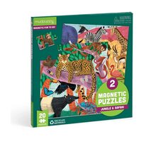 Mudpuppy Magnetické puzzle Safari a džungľa / 2x20 dielikov / od 4 rokov