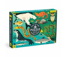 Mudpuppy Obojstranné puzzle Pozemní a morskí predátori / 100 dielikov / od 6 rokov