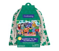 Mudpuppy Puzzle Divoké zvieratá v látkovom vrecúšku / 36 dielikov / od 3 rokov