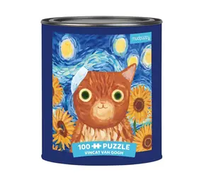 Mudpuppy Puzzle Vincent van Gogh umelecké mačky v plechovke