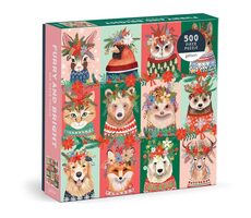 Galison Puzzle Vianočné chlpáči 500 dielikov / od 3 rokov