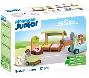 Playmobil® Junior 71691 Stánok s biopotravinami a vysokozdvižný vozík / Počet dielikov: 17 / od 1 roka