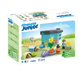 Playmobil® Junior 71690 Ustajnenie zvierat s dávkovačom krmiva / Počet dielikov: 21 / od 1 roka