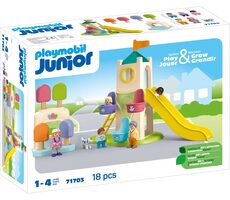 Playmobil® Junior 71703 Dobrodružná veža so zmrzlinovým stánkom / Počet dielikov: 18 / od 1 roka
