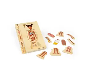 Bigjigs Toys Drevené puzzle Anatómia dievča / 26 dielikov / od 3 rokov