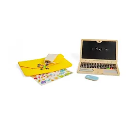 Bigjigs Toys Drevený magnetický notebook / od 3 rokov / 95 dielikov