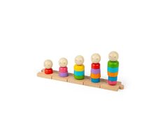 Bigjigs Toys Nasadzovanie Dúhová rodina / 25 dielikov / od 12 mesiacov