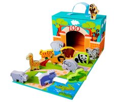 Bino Cestovný kufrík so zvieratkami zoo / od 18 mesiacov