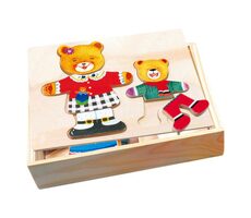 Bino obliekací puzzle - medvedica s medvedíkom / od 3 rokov