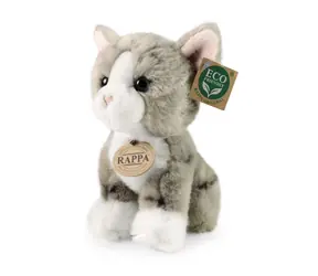 Rappa Plyšová mačka šedá 18 cm / ECO-FRIENDLY / od 0 rokov
