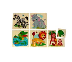 Hess Drevené puzzle Zvieratá džungle / 20 dielikov / od 18 mesiacov