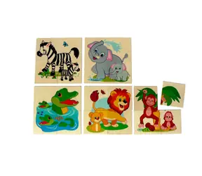 Hess Drevené puzzle Zvieratá džungle / 20 dielikov / od 18 mesiacov