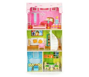ECOTOYS Domček pre bábiky s nábytkom Mätová rezidencia / od 3 rokov