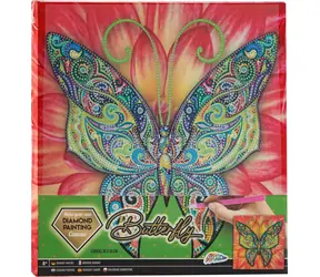 GRAFIX Diamantové maľovanie na ráme Motýľ 30x30 cm / od 8 rokov