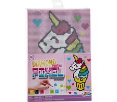 GRAFIX Diamantové maľovanie na ráme Pixel Jednorožec 15x20cm / od 6 rokov