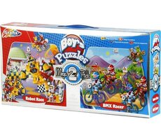 GRAFIX Panoramatické puzzle Závod robotov & Pretekári BMX / 2x45 dielikov / od 3 rokov