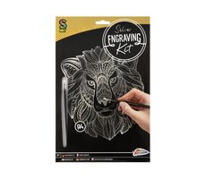 GRAFIX Strieborný škrabací obrázok Lev / od 7 rokov