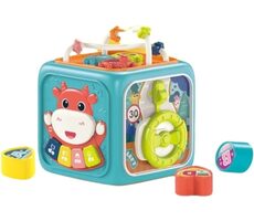 CHIPOLINO Motorická kocka 6v1 Animals modrá