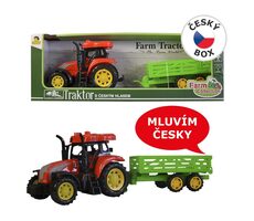 MaDe 00922 - Traktor s prívesom česky hovoriaci 33 x 10 x 8,5 cm