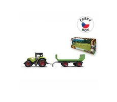 MaDe 07210 - Traktor s prívesom, so zvukom a svetlom, 12,5 x 34,5 cm