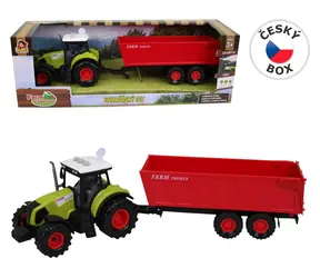 MaDe 07211 - Traktor s prívesom, so zvukom a svetlom, 12,5 x 34,5 cm