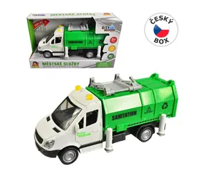 MaDe 12415 - Auto smetiarske na zotrvačník, so svetlom a zvukom, 19 cm
