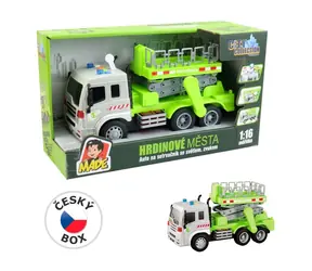 MaDe 14281 - Auto s plošinou na zotrvačník, so svetlom a zvukom, na batérie, 26 x 10 x 13,5 cm