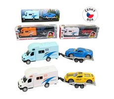 MaDe 14857 - Obytné auto s prívesom, kovové, spätný chod, 22 x 5,5 x 5,5 cm