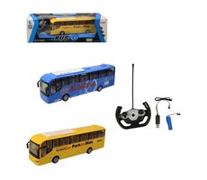MaDe 07753 - Autobus na diaľkové ovládanie, 4 kanál, so svetlom, 27mhz, 40 x 13 x 13 cm