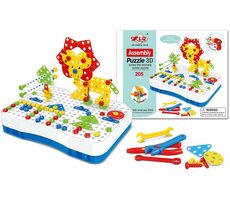 MaDe 10361 - Puzzle 3D na skrutkovanie, 40 motívov, 205 ks, na batérie