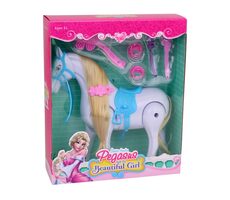 MaDe 13683 - Kôň s príslušenstvom, na batérie, s hudbou, 18 x 9 x 5 cm