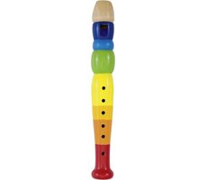 GOKI Detská drevená flauta 20 cm dúhová / od 5 rokov