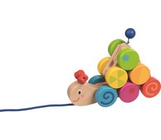 GOKI Drevená ťahacia húsenica / od 12 mesiacov