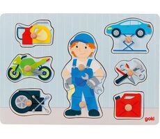 GOKI Drevená vkladačka Automechanik / od 12 mesiacov