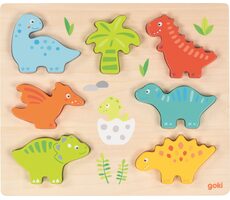GOKI Drevená vkladačka Dinosaury / od 2 rokov
